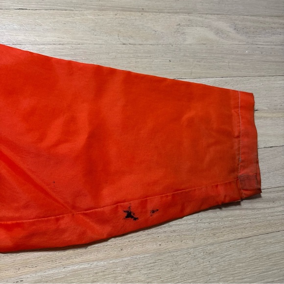 Vintage 90s Great Bear Orange Black Stripe Windbreaker Jacket Mens M Retro - Picture 8 of 15